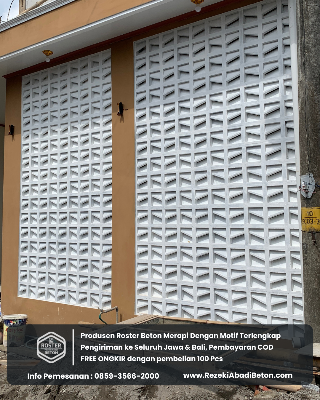 Aplikasi roster beton anti tampias yang cocok untuk cuaca pesisir Tegal