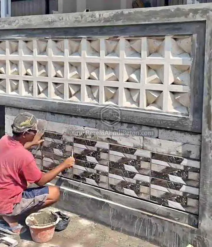 Contoh roster beton dengan desain custom yang unik untuk proyek di Pati.