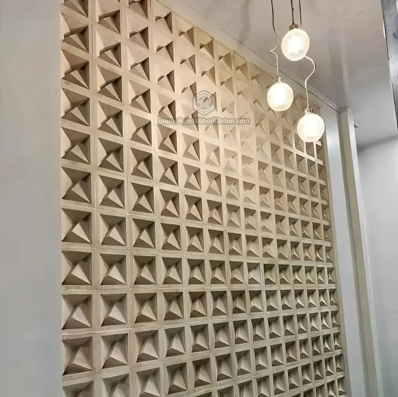 Desain roster beton 3D yang unik dan bisa di-custom di Pekalongan.