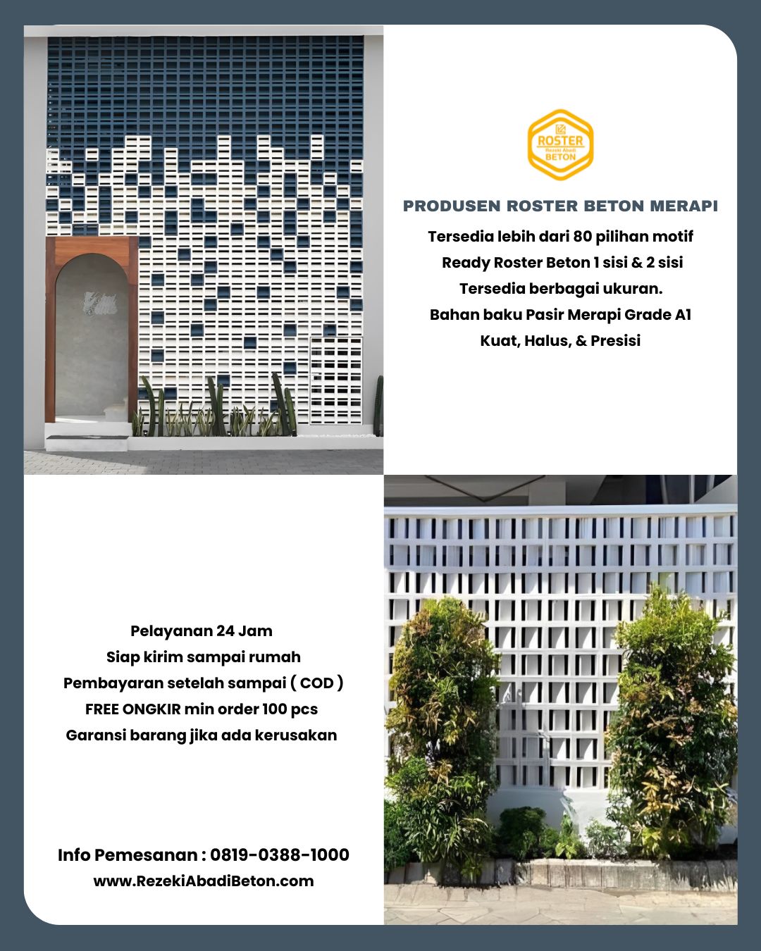 Koleksi Roster Beton Berkualitas di Demak dari RezekiAbadiBeton
