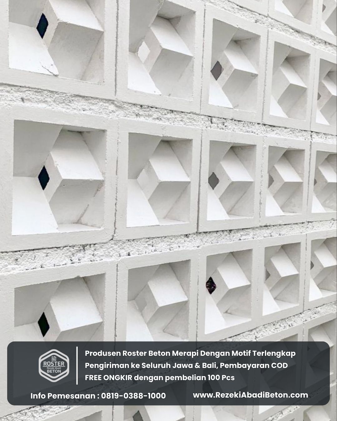 Sirkulasi udara yang baik dari roster beton menciptakan lingkungan yang lebih sehat.