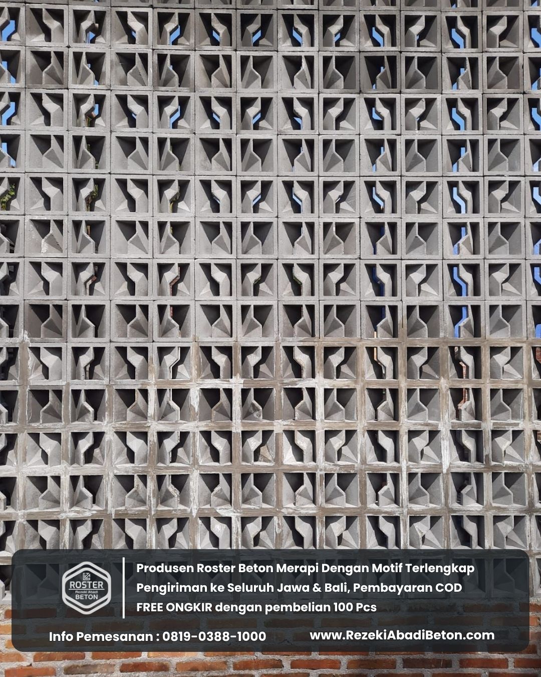 Detail kekuatan material roster beton dari pasir Merapi yang tahan lama