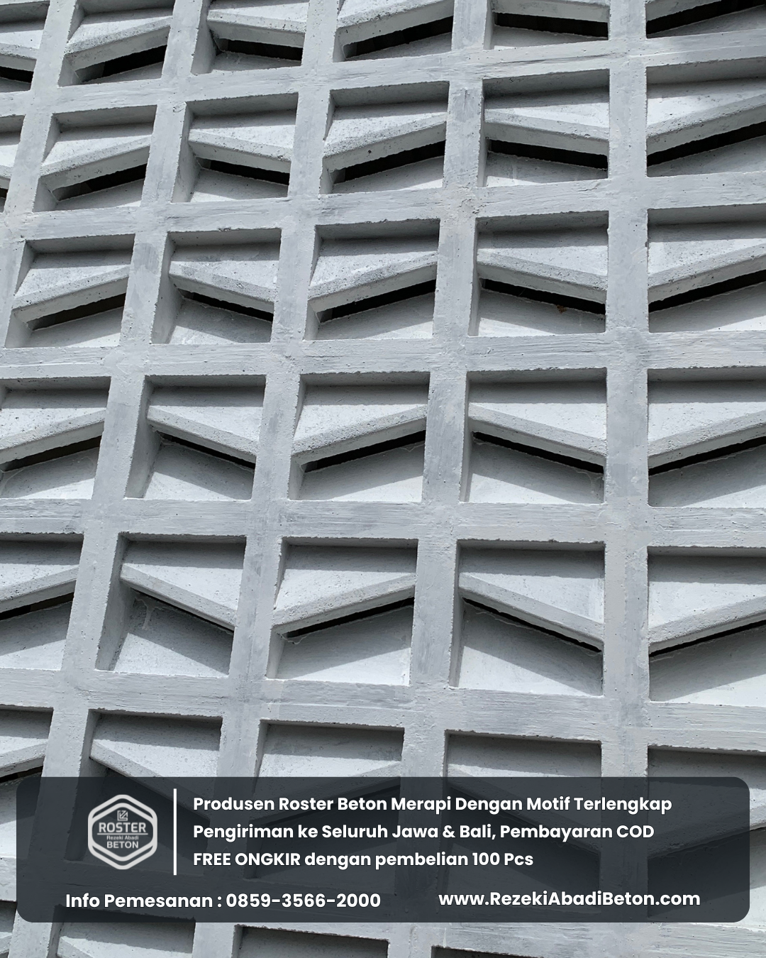 Ilustrasi aliran udara dari roster beton yang mencegah dinding menjadi lembap dan berjamur