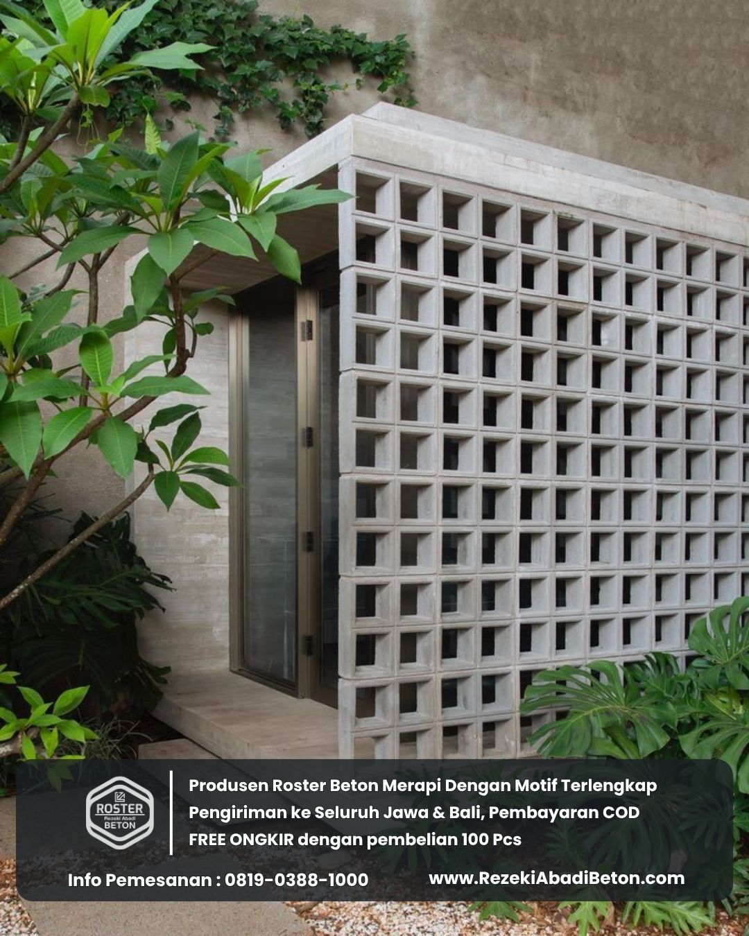 Detail material roster beton yang kokoh, dirancang untuk tahan terhadap cuaca pegunungan Temanggung