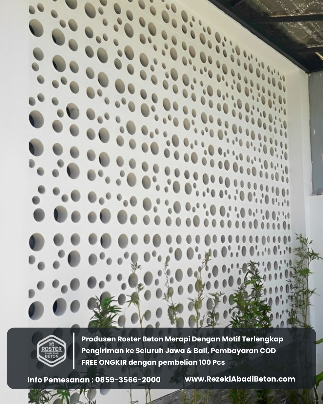 Aliran udara sejuk dari roster beton membuat rumah di Batang lebih nyaman.