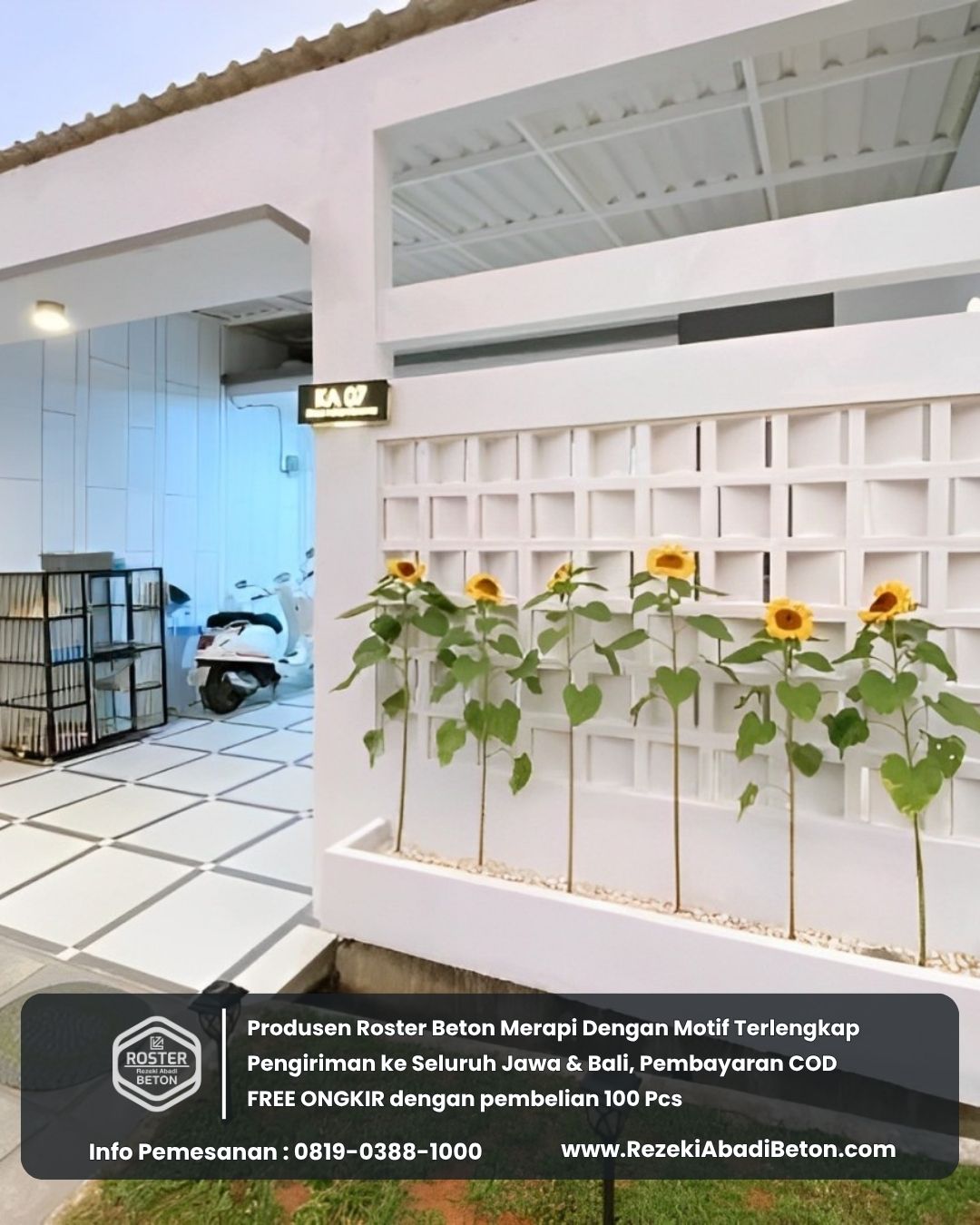 Ilustrasi rumah sejuk di pesisir Kebumen berkat sirkulasi udara dari roster beton