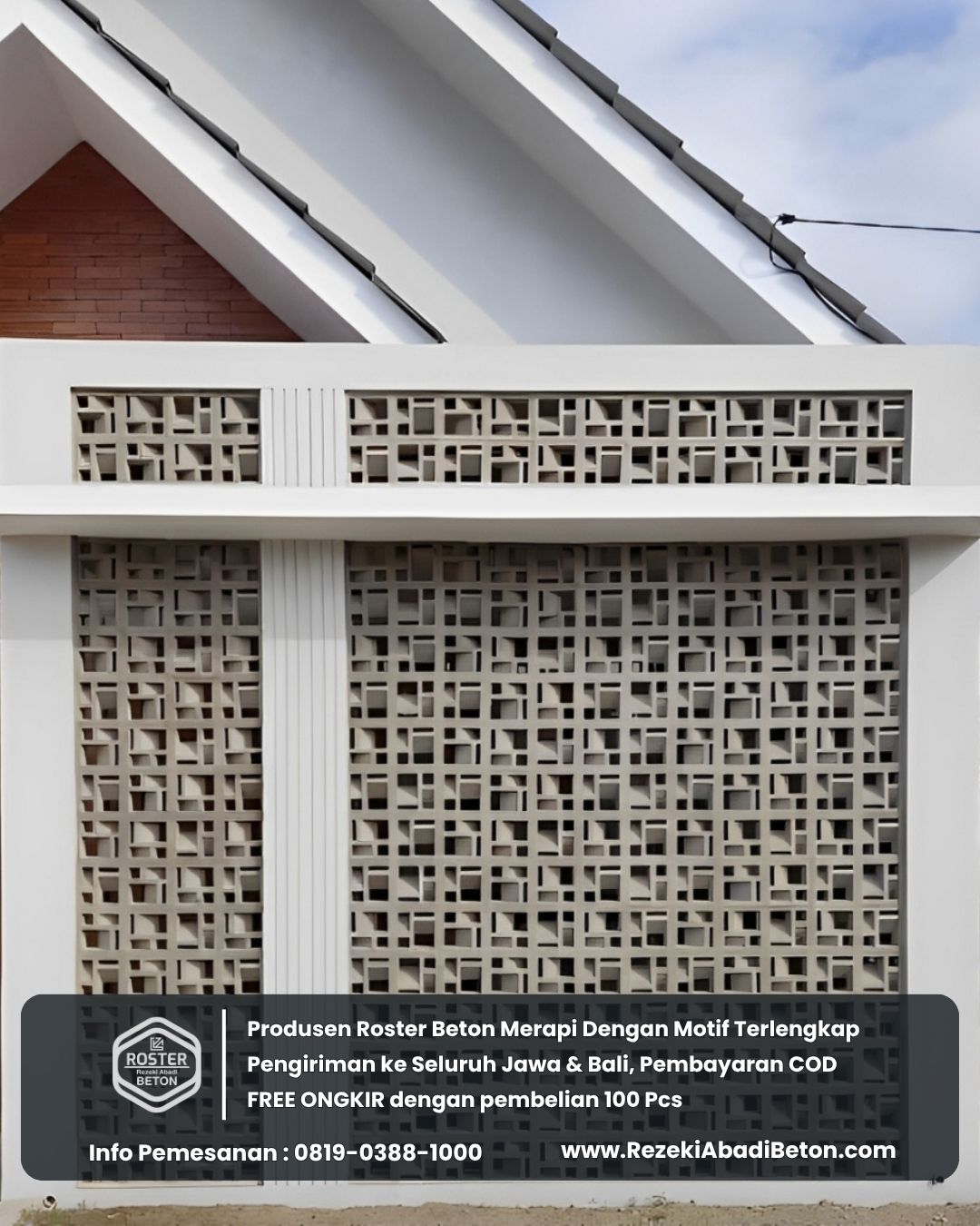 Detail material roster beton yang kuat dan kokoh dari pasir Merapi