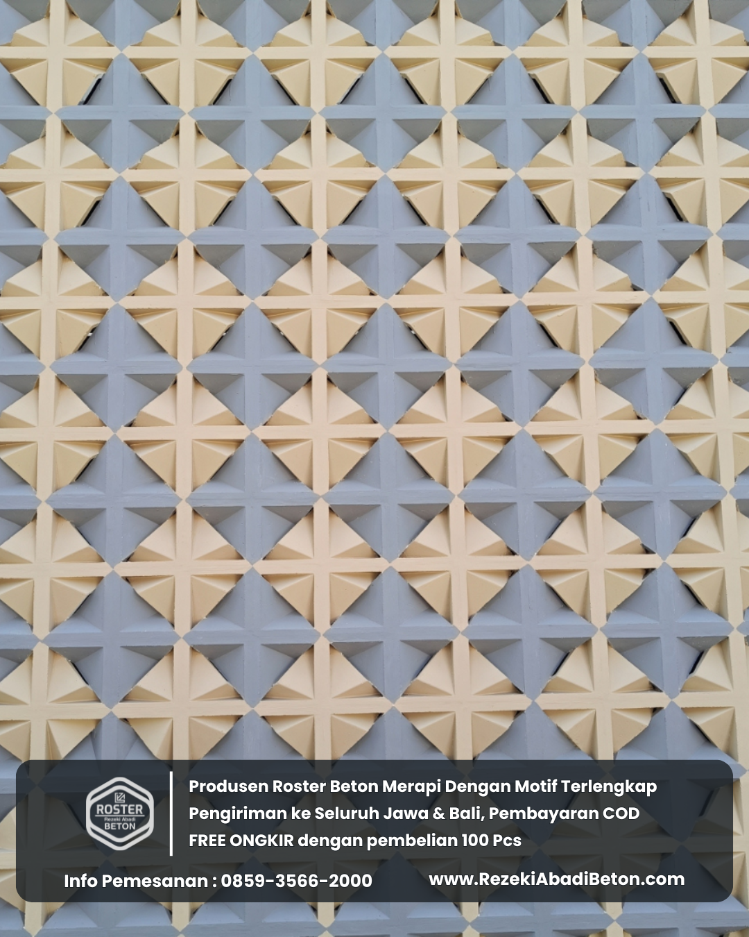 Supplier roster beton di Banjarnegara menyediakan motif bunga yang anggun