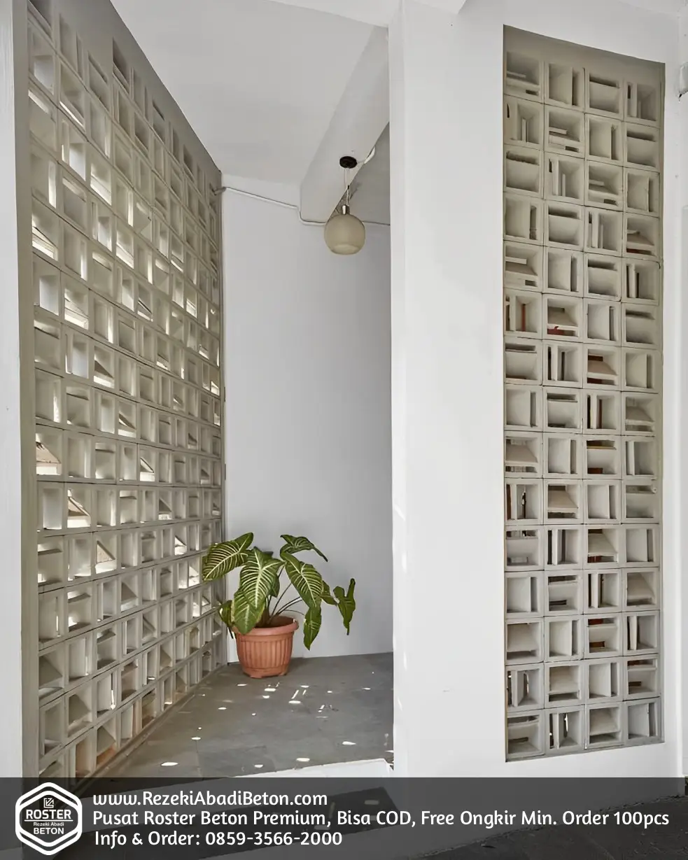 aplikasi roster 2 sisi di magelang dengan lubang 2 untuk fasad dan partisi